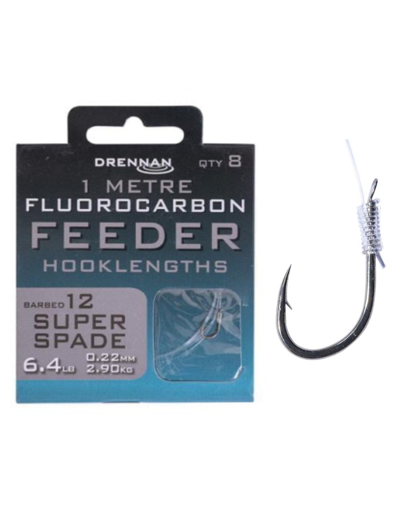 Gotowe Przypony Drennan Fluoro Feeder Super Spade Rozmiar 12 0.22mm 1m