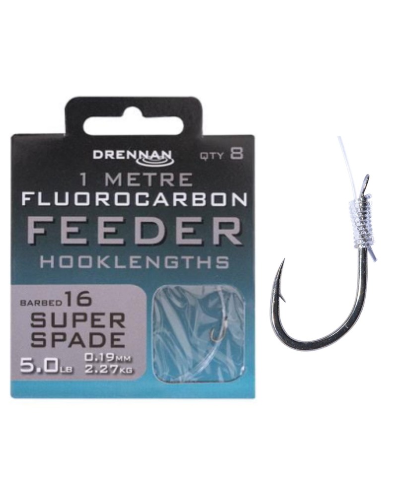 Gotowe Przypony Drennan Fluoro Feeder Super Spade Rozmiar 16 0.19mm 1m