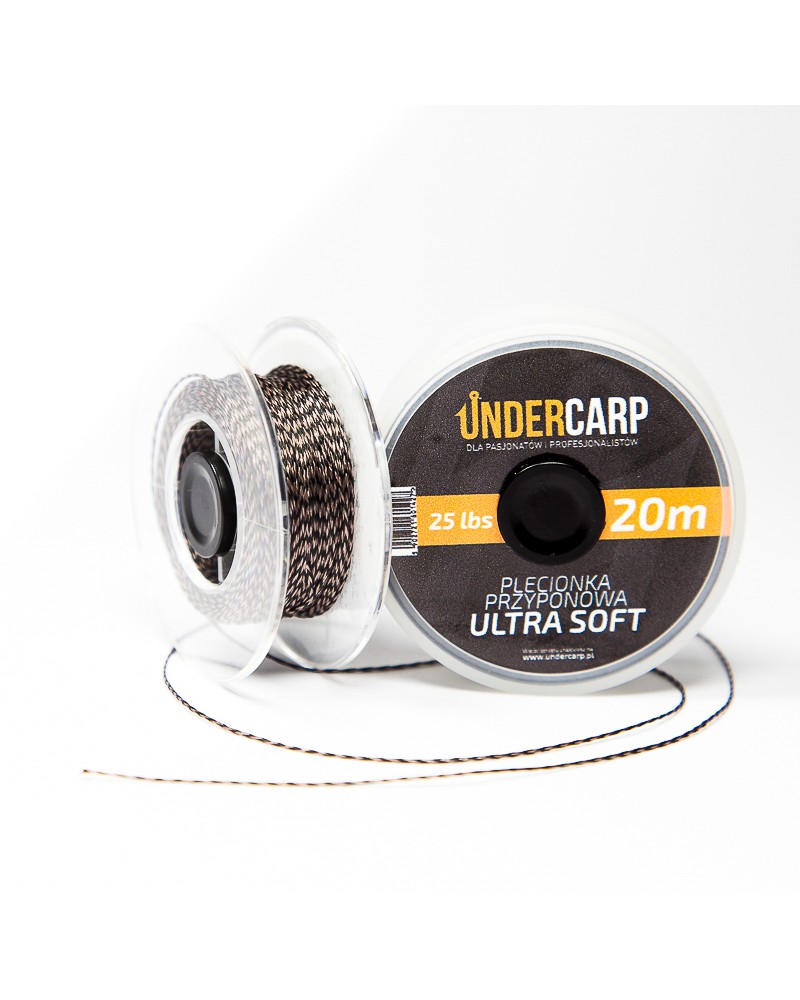 Plecionka przyponowa Undercarp 20m 25lbs Ultra Soft - brązowa