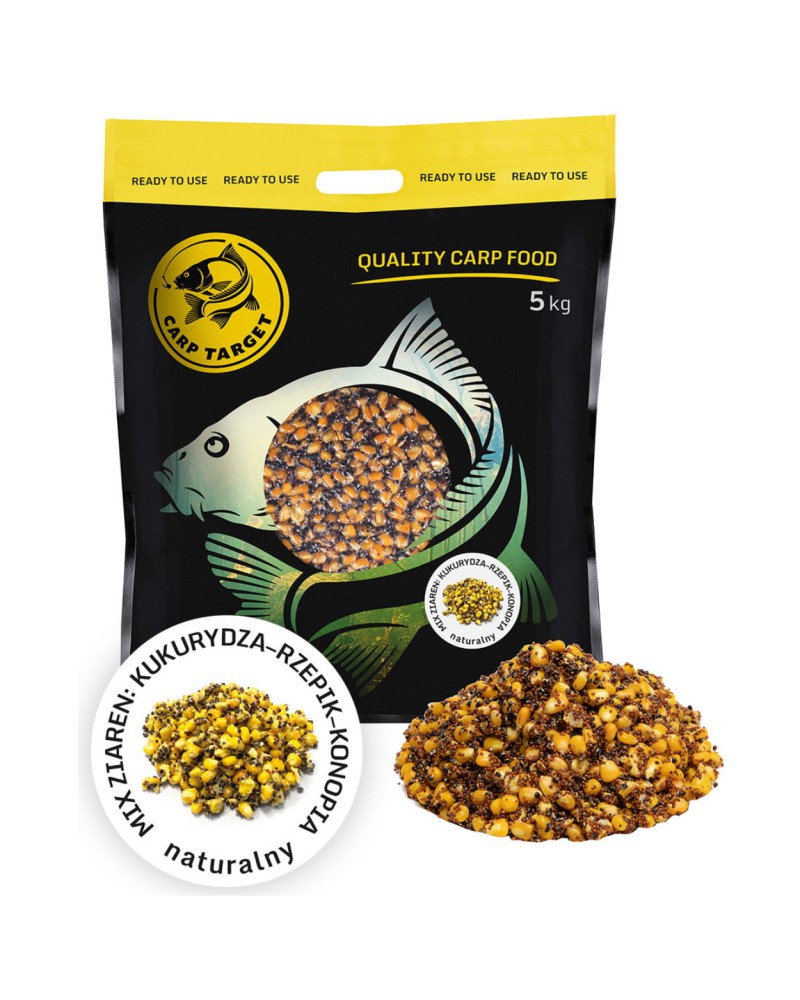 Mix Ziaren Carp Target Kukurydza Konopia Rzepik 5 kg