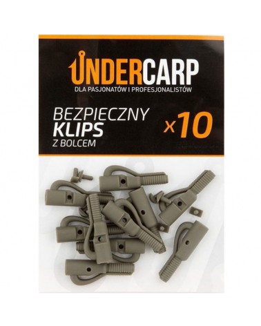 Bezpieczny Klips Zielony Undercarp z Bolcem 10szt.