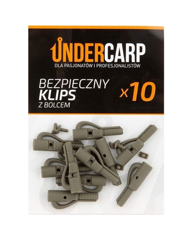 Bezpieczny Klips Zielony Undercarp z Bolcem 10szt.