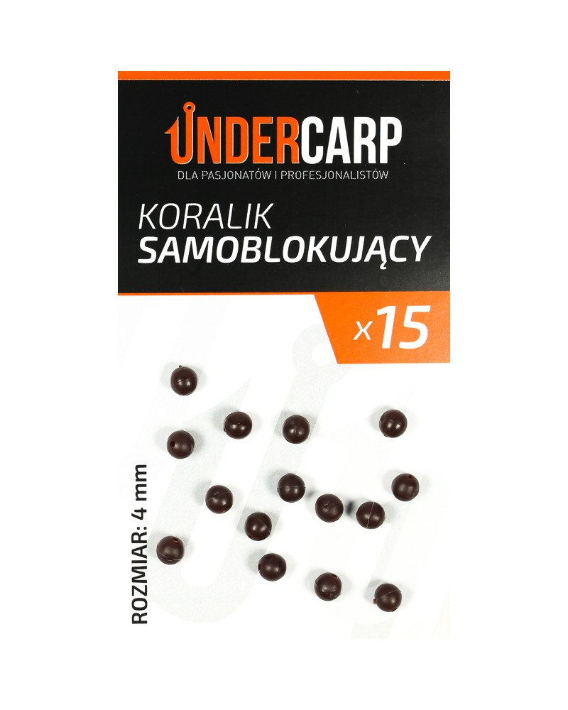 Koralik Samoblokujący Undercarp - Brązowy 4mm 15szt.