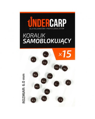 Koralik Samoblokujący Undercarp - Brązowy 6mm 15szt.