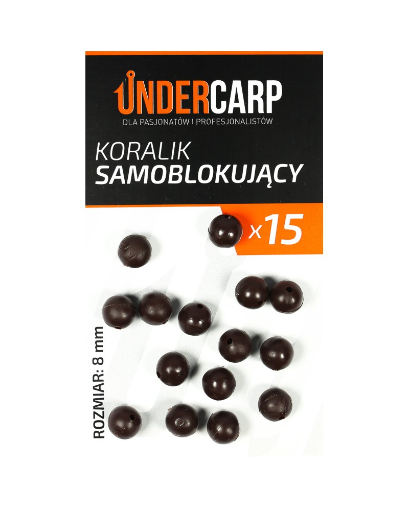 Koralik Samoblokujący Undercarp - Brązowy 8mm 15szt.