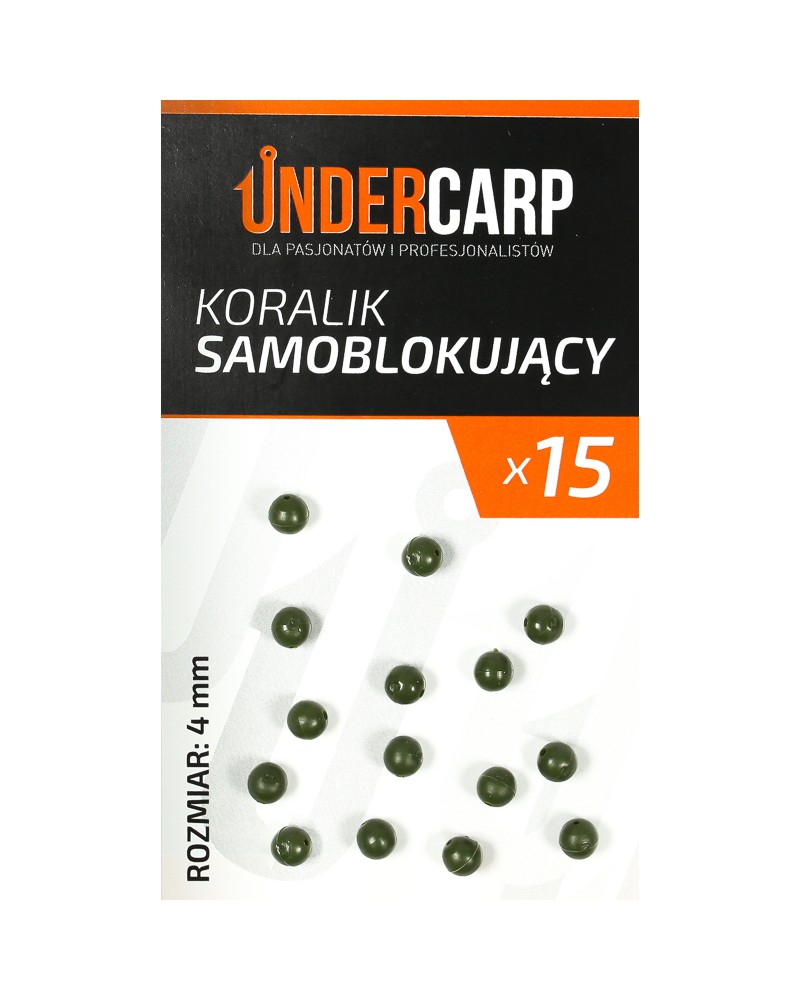 Koralik Samoblokujący Undercarp - Zielony 4mm 15szt.
