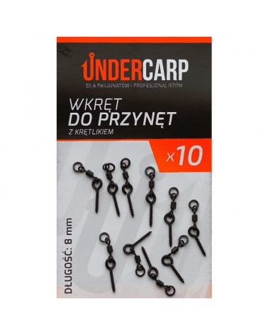 Wkręt Do Przynęt Undercarp Z Krętlikiem 8mm 10szt.