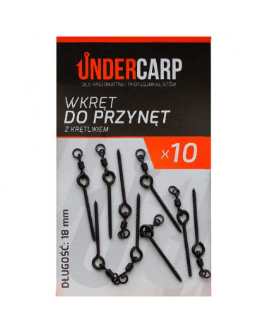 Wkręt Do Przynęt Undercarp Z Krętlikiem 18mm 10szt.