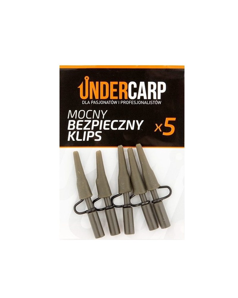 Mocny Bezpieczny Klips Undercarp Zielony 5szt.
