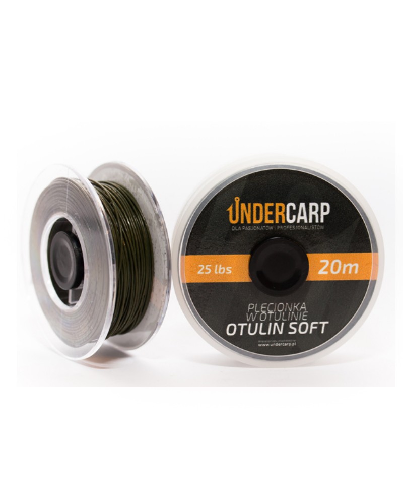 Plecionka Przyponowa W Otulinie 20m 25lbs Undercarp Otulin Soft - Zielona