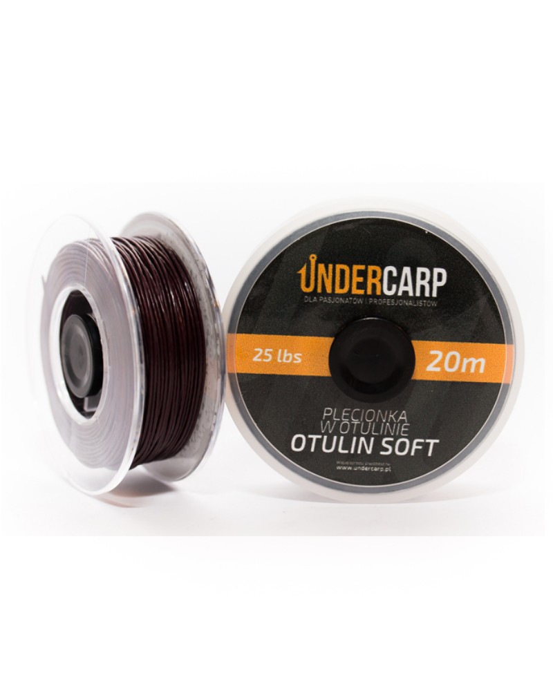 Plecionka Przyponowa W Otulinie 20m 25lbs Undercarp Otulin Soft - Brązowa