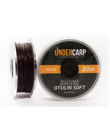 Plecionka Przyponowa W Otulinie 20m 35lbs Undercarp Otulin Soft - Brązowa