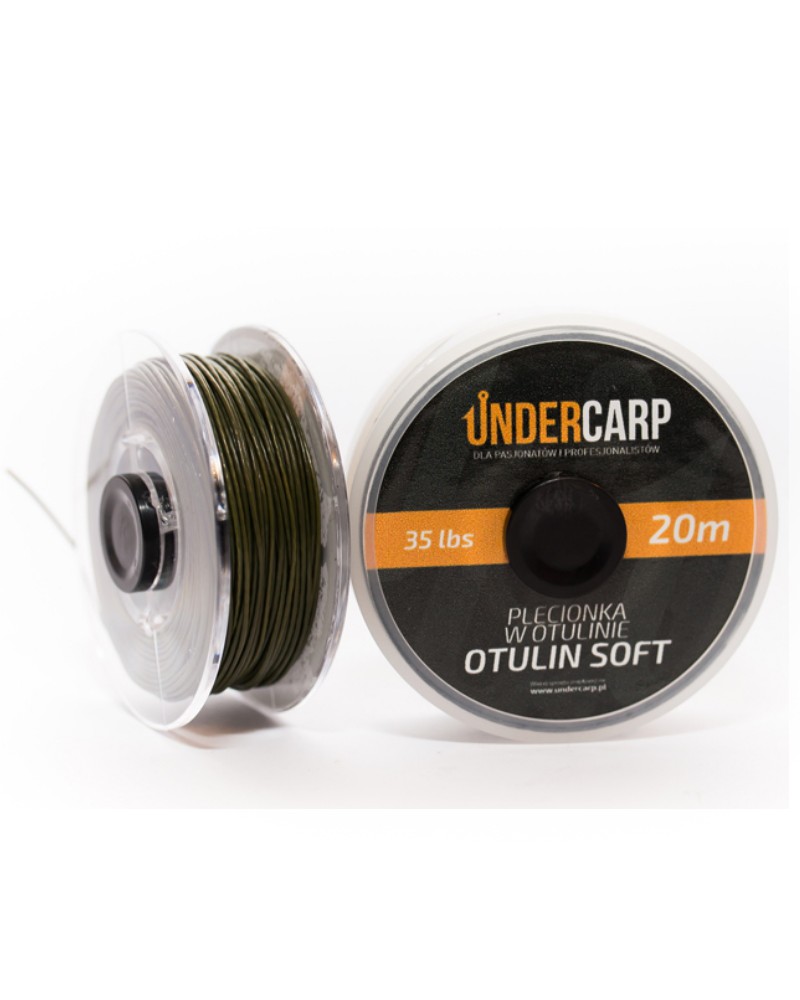 Plecionka Przyponowa W Otulinie 20m 35lbs Undercarp Otulin Soft - Zielona