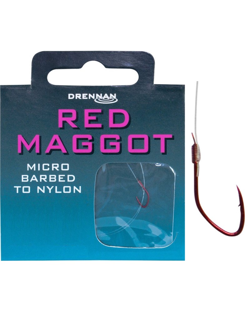 Haczyki z przyponem Drennan Red Maggot roz. 20 0.12mm 8szt.