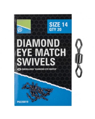 Krętlik Preston Diamondeye Match Swivels roz. 14 20szt.