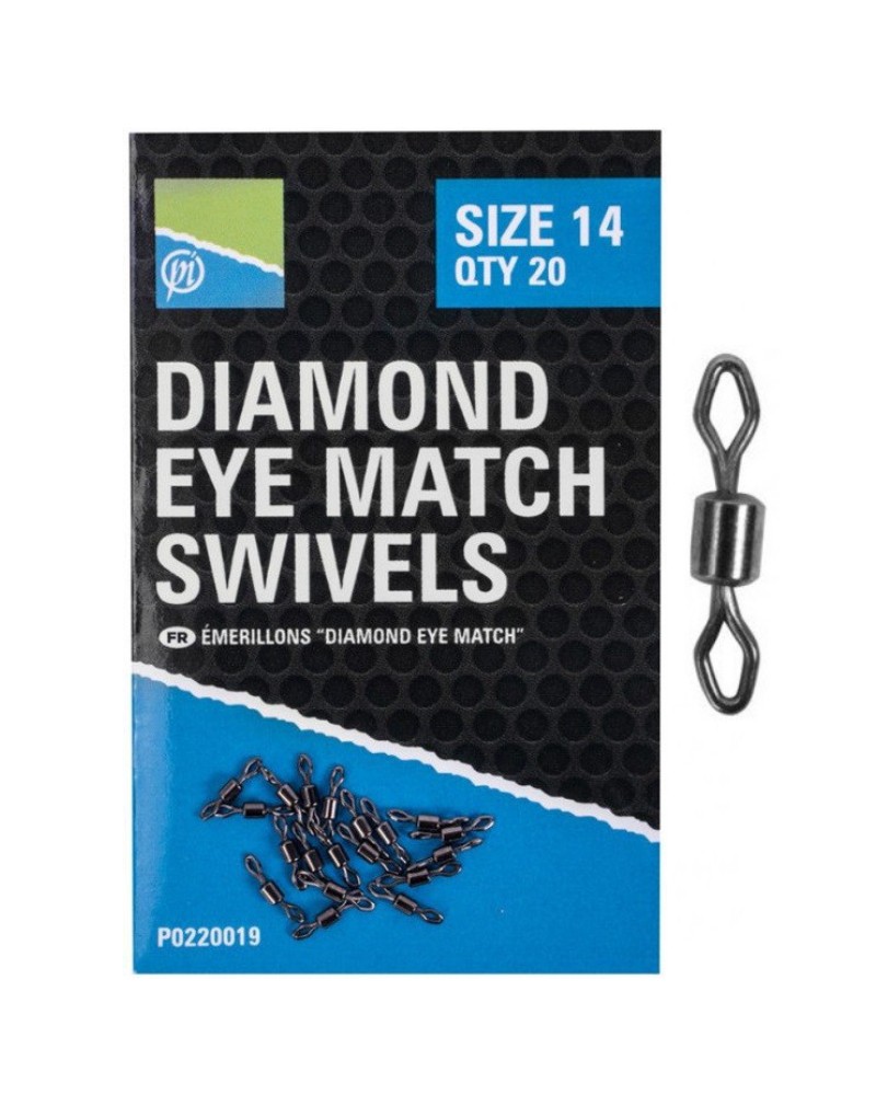 Krętlik Preston Diamondeye Match Swivels roz. 14 20szt.