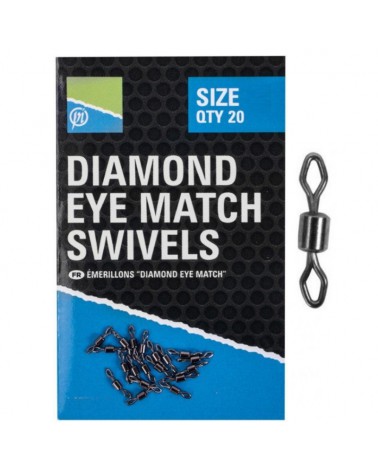 Krętlik Preston Diamondeye Match Swivels roz. 12 20szt.
