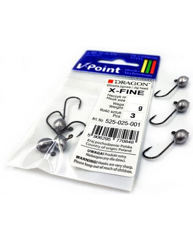 Główka Jigowa Dragon V-Point X-Fine 1 2.5g 3szt.