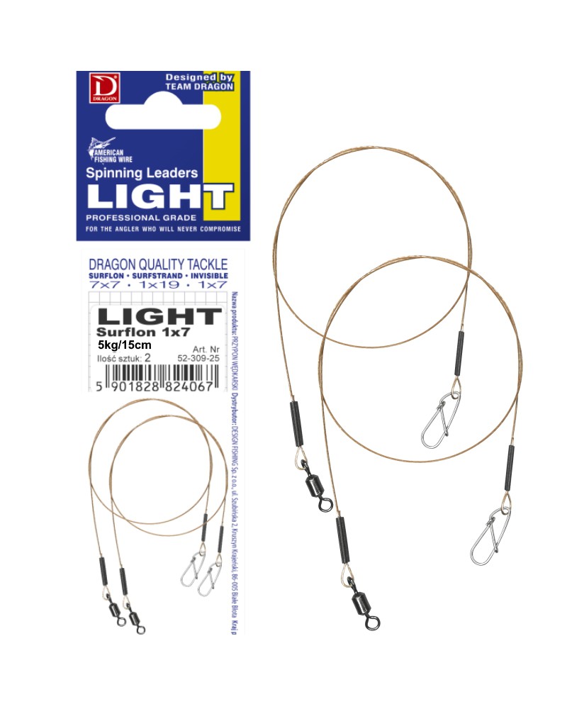 Przypon Light Surflon Dragon 1x7 5kg 15cm 2szt.