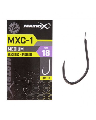 Haczyki Matrix MXC-1 Medium 18 Bezzadziorowe PTFE