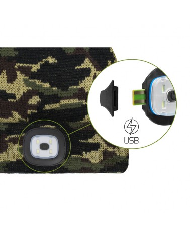 Czapka Zimowa Delphin CamouLED Ciepła Z Latarką