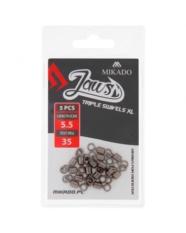 Krętlik Mikado Jaws Triple Swivels XL 35kg op. 5szt.