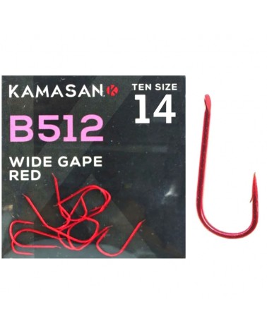 Haczyki Kamasan B512 Red Barbed roz.14 10szt.