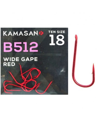 Haczyki Kamasan B512 Red Barbed roz.18 10szt.