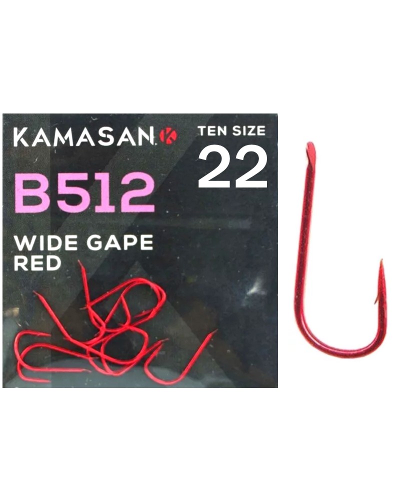 Haczyki Kamasan B512 Red Barbed roz.22 10szt.