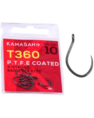 Haczyki Kamasan T360 Barbless Z Oczkiem roz.10 10szt.