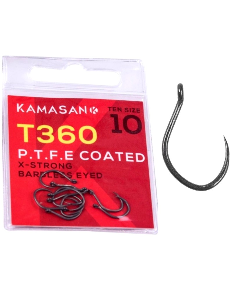 Haczyki Kamasan T360 Barbless Z Oczkiem roz.10 10szt.