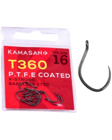 Haczyki Kamasan T360 Barbless Z Oczkiem roz.16 10szt.