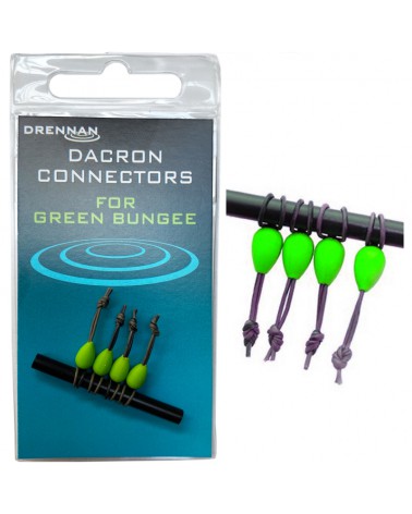 Łączniki Do Gumy Drennan Dacron Connectors Small Green 4szt.