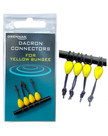 Łączniki Do Gumy Drennan Dacron Connectors Medium Yellow 4szt.