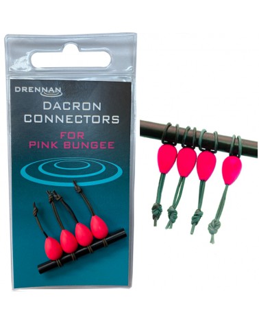 Łączniki Do Gumy Drennan Dacron Connectors Large Pink 4szt.