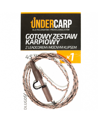 Undercarp Z Leadcorem I Mocnym Klipsem 45lbs 100cm Brązowy