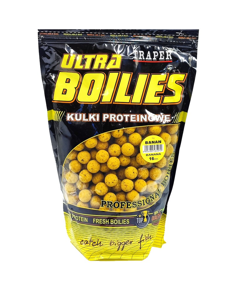 Kulki Proteinowe Traper Ultra Zanętowe Banan 16mm 1kg