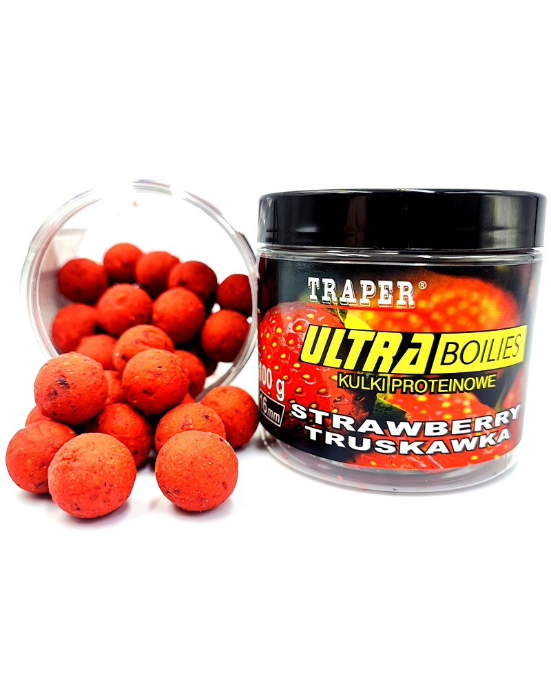 Kulki Proteinowe Traper Ultra Hakowe Truskawka 16mm 100g