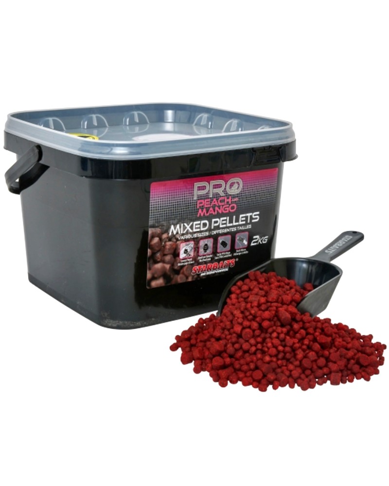 Pellet Z Wiadrem Starbaits Probiotic Peach & Mango Pellet Mix Mixed 2kg
