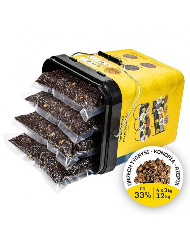 Mix Ziaren Carp Target Orzech Tygrysi Konopia Rzepik 12kg + Wiadro 17l