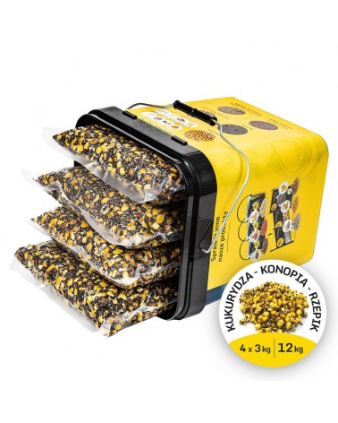 Mix Ziaren Carp Target Na Karpia Kukurydza Konopia Rzepik 12kg + Wiadro 17l