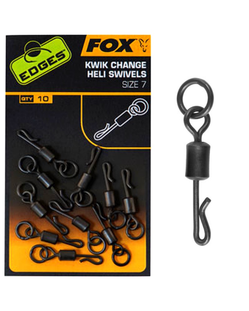 Krętlik Do Szybkiej Wymiany Fox Edges Kwik Change Heli Swivels Z Kółkiem Nr 7 10szt.