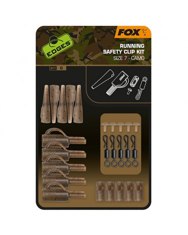 Zestaw Karpiowy Fox Edges Bezpieczny Klips Camo Running Safety Clip Kit 5szt.