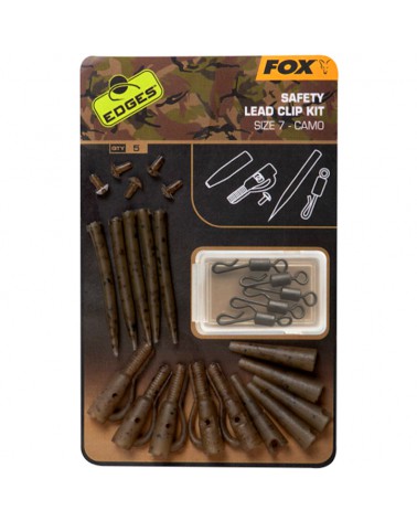 Fox Edges Bezpieczny Klips Camo Safety Lead Clip Kit Nr 7 5szt.