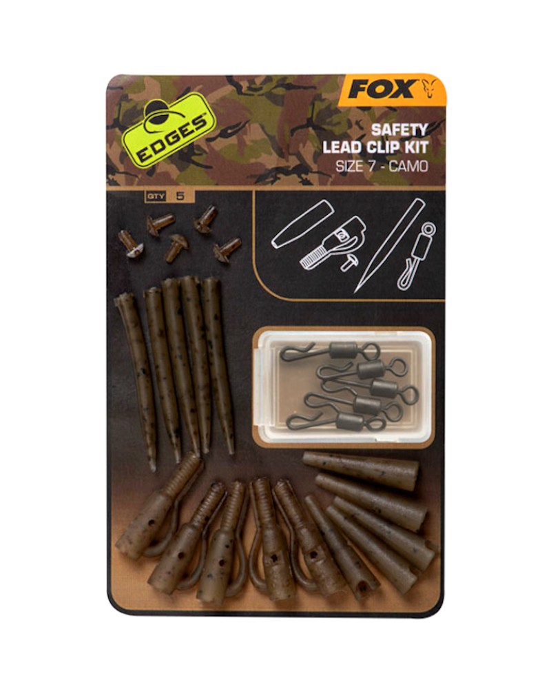 Fox Edges Bezpieczny Klips Camo Safety Lead Clip Kit Nr 7 5szt.