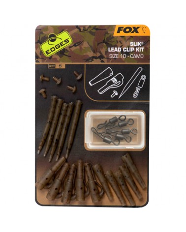 Zestaw Karpiowy Fox Edges Bezpieczny Klips Camo Slick Lead Clip Nr 10 5szt.