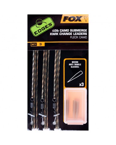 Zestaw Karpiowy Fox Edges Camo Submerge Kwik Change Leaders 40lb 3szt.