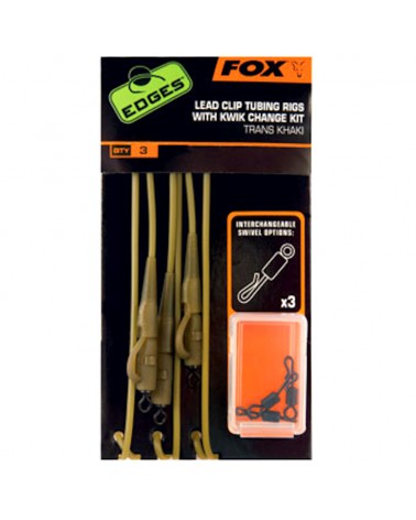 Zestaw Karpiowy Fox Edges Leadclip Tubing Rigs With Kwik Change Kit 3szt.