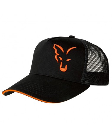 Czapka Z Daszkiem Fox Black Orange Trucker Cap