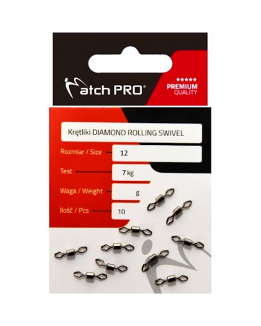 Krętliki Matchpro Diamond Rolling Swivel Nr 12 7kg 10szt.